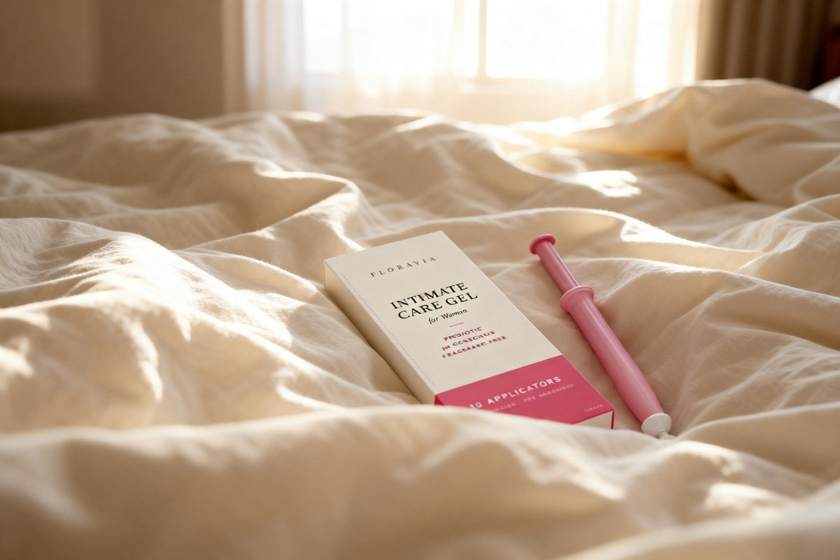 Floravia Intimate Care Gel on bed linens