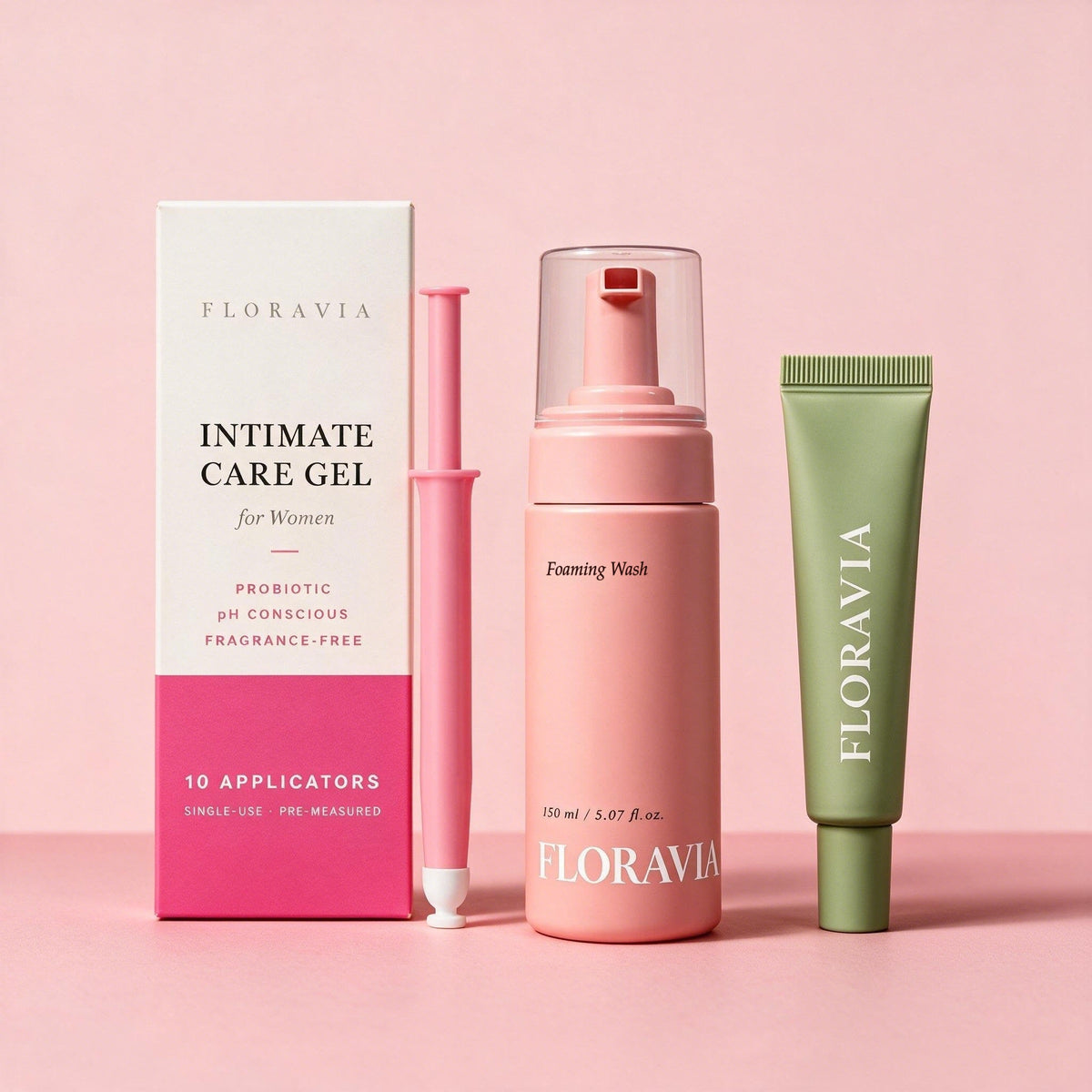 Floravia Calm & Care Trio: Intimate Care Gel, Foaming Wash and Soothing Cream