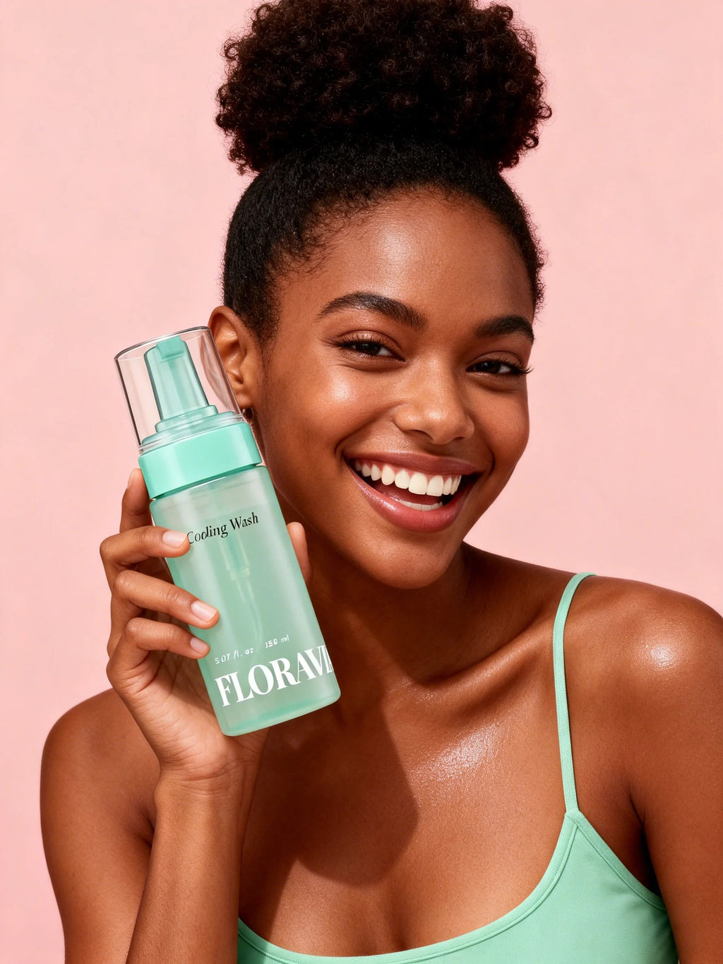 Woman holding Floravia Cooling Wash
