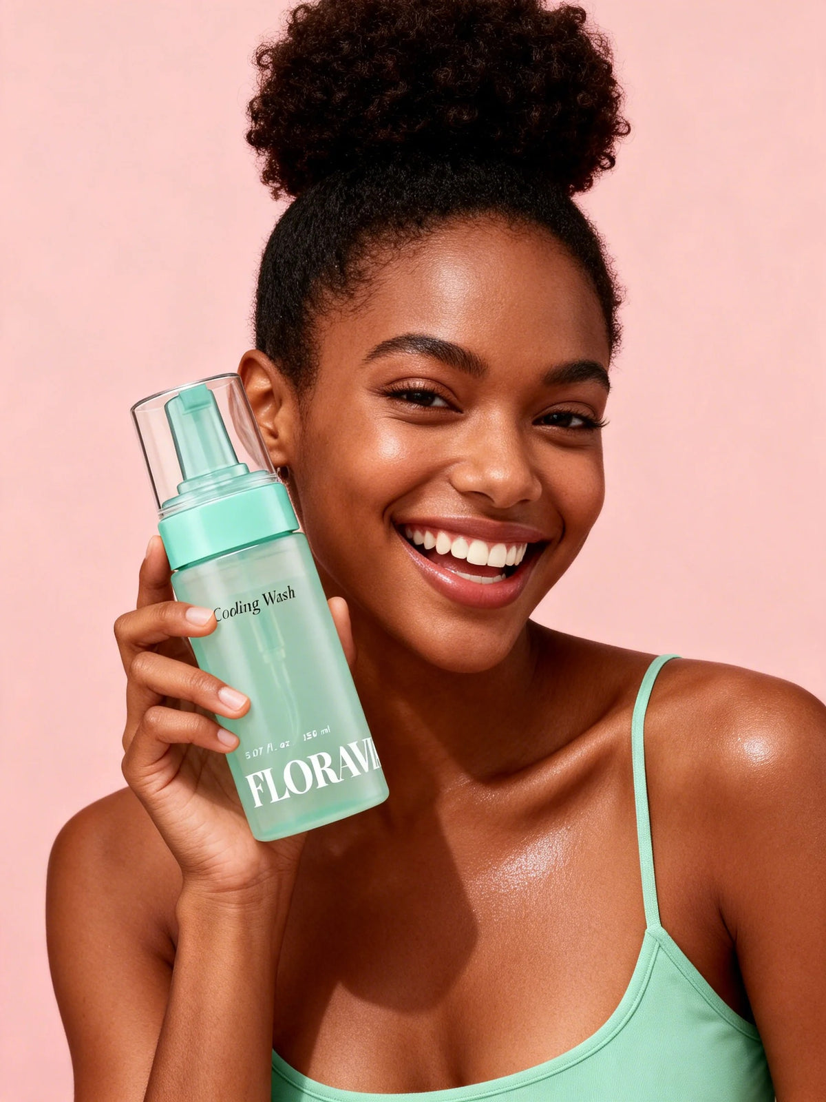 Woman holding Floravia Cooling Wash
