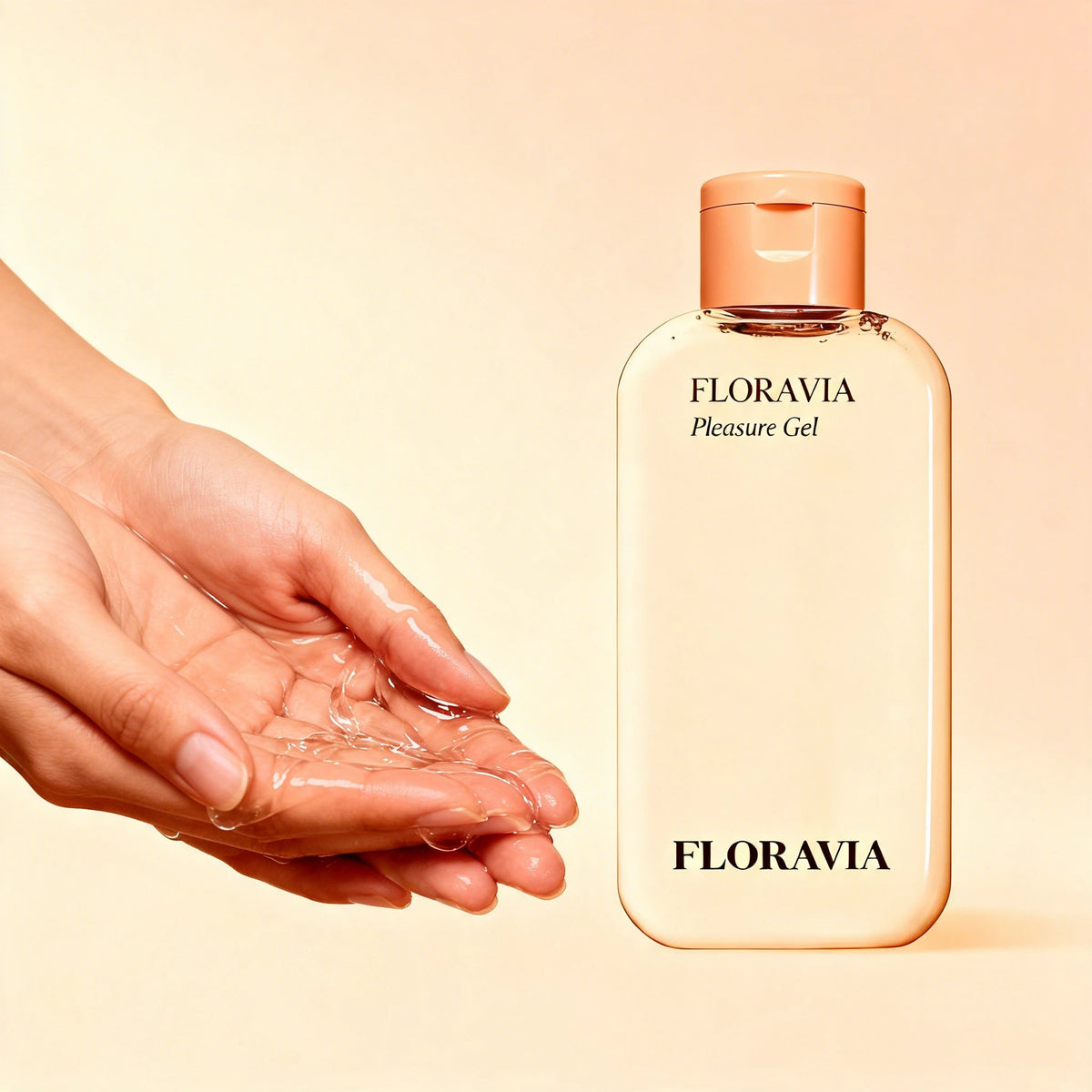 Floravia Pleasure Gel silky texture on hands
